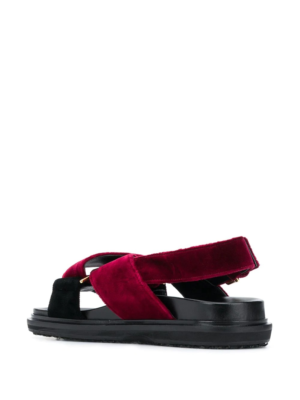 velvet crossover sandals - 3