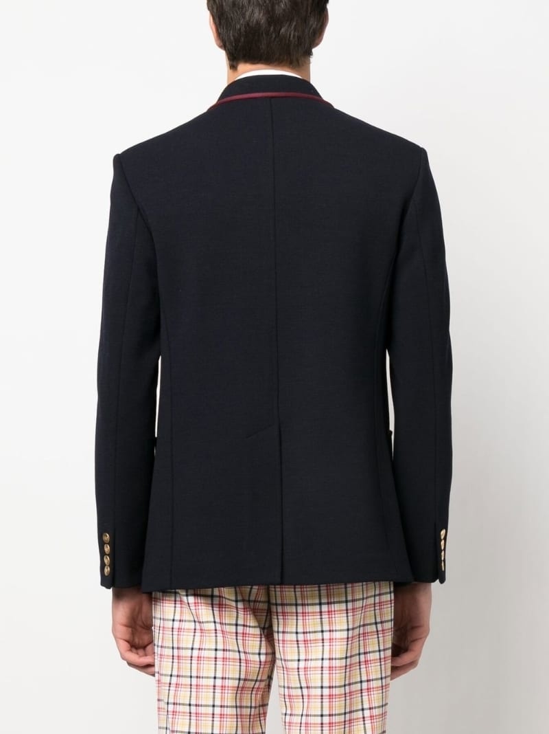 embroidered-crest tailored blazer - 4