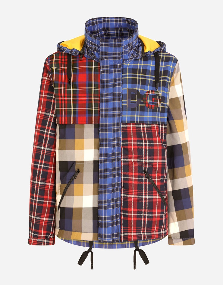 Check patchwork jacket with DG patch - 3