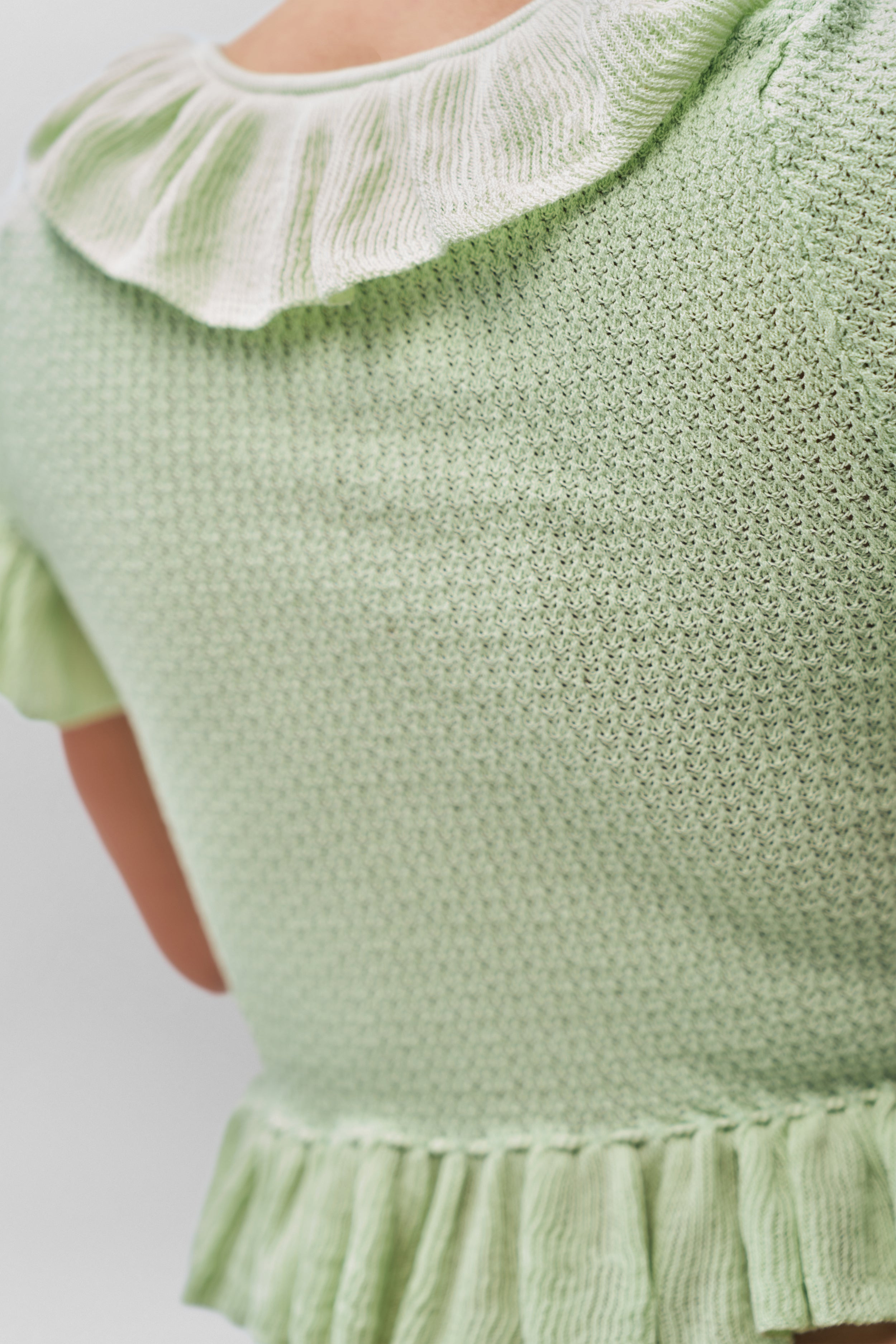 RUFFLE KNIT TIE TOP - 3