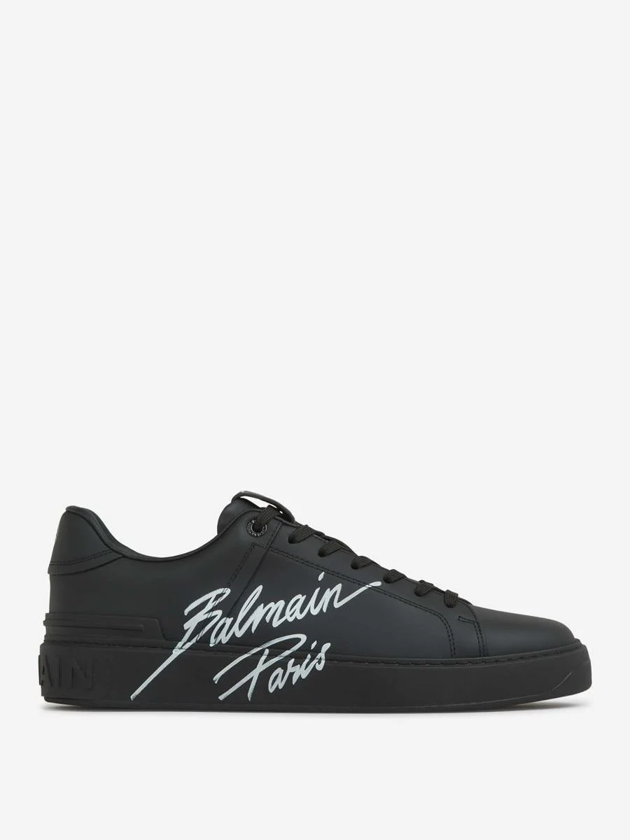 Balmain B-Court Leather Sneakers - 1