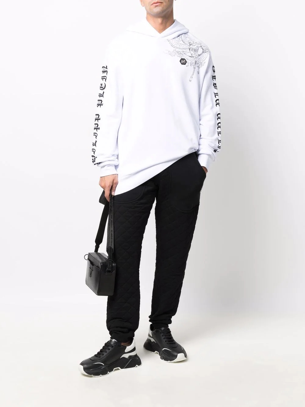 logo-patch quilted track pants - 2