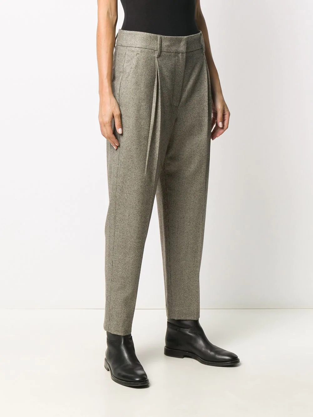 houndstooth high-waist trousers - 3