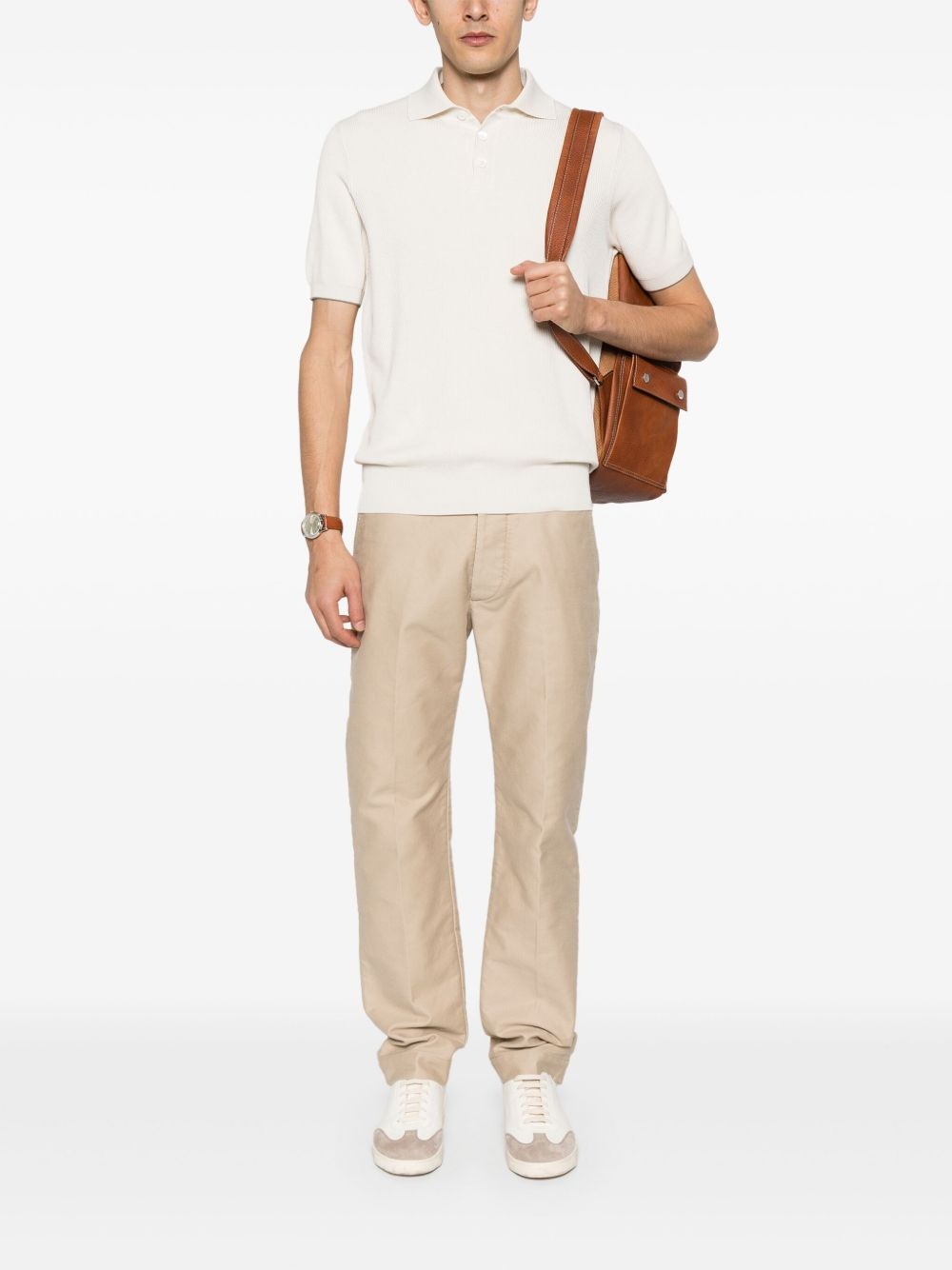 fine-ribbed polo shirt - 2