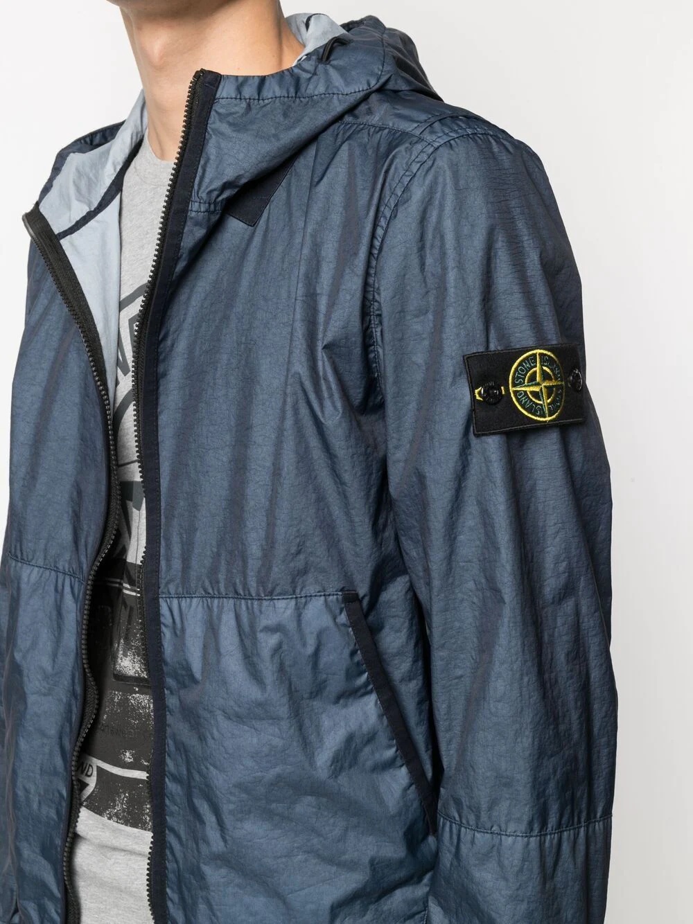 brand-patch lightweight hooded jacket - 5