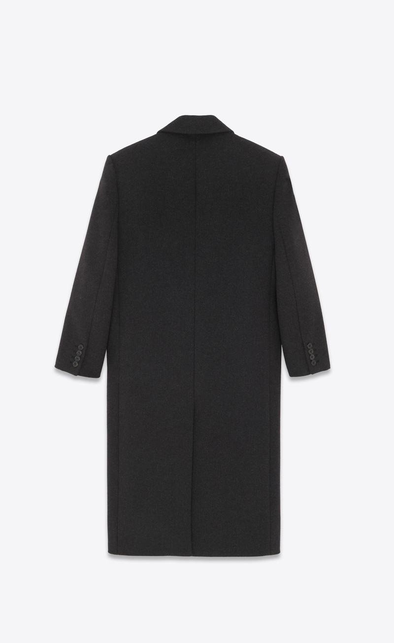 SAINT LAURENT long coat in wool outlook