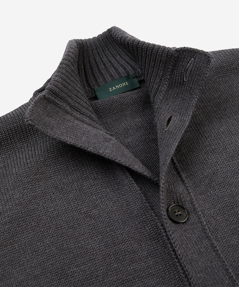 Slim-fit merino wool Bomber cardigan 6