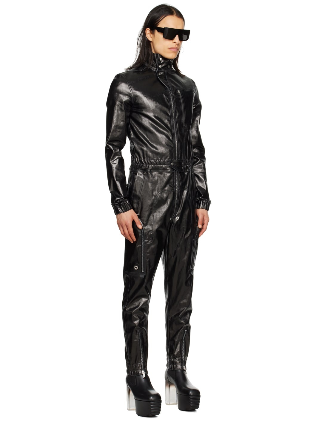 Black Bauhaus Denim Flightsuit - 2