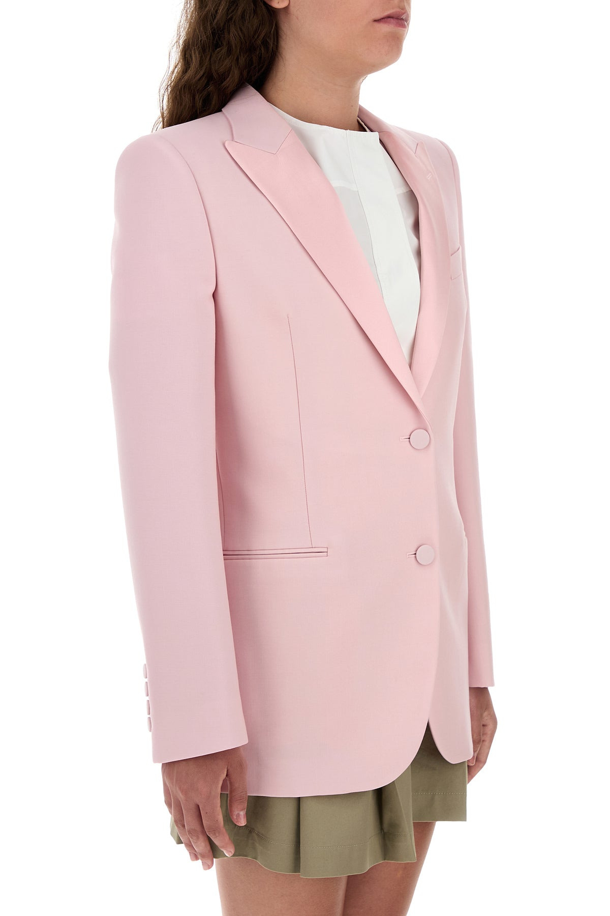 Pink wool blend blazer - 3