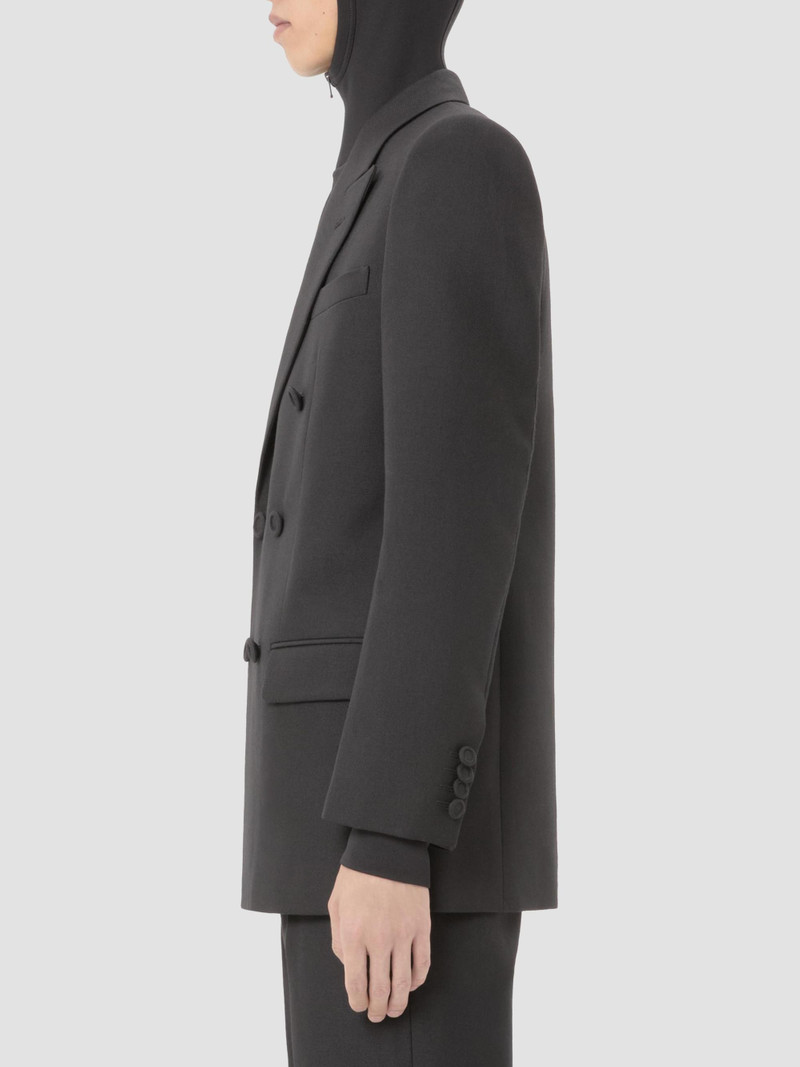 Men's Double-Breasted Wool Gabardine Jacket - Black 4