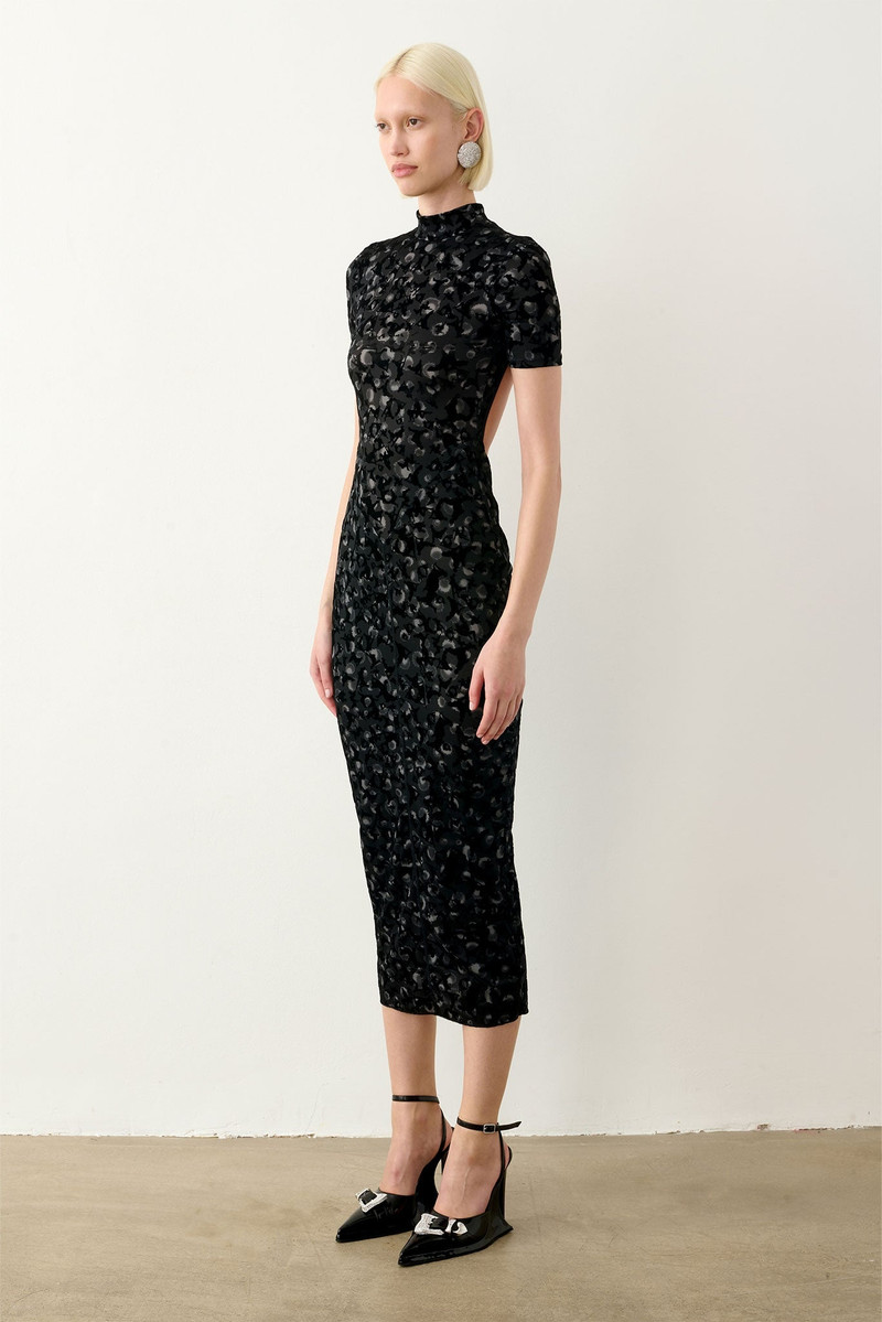 KNOCKOUT DRESS BLACK LEOPARD PRINT 5