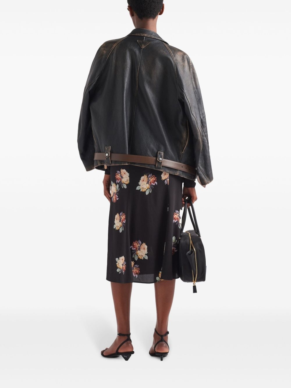 floral-print sablÃ© midi dress - 4