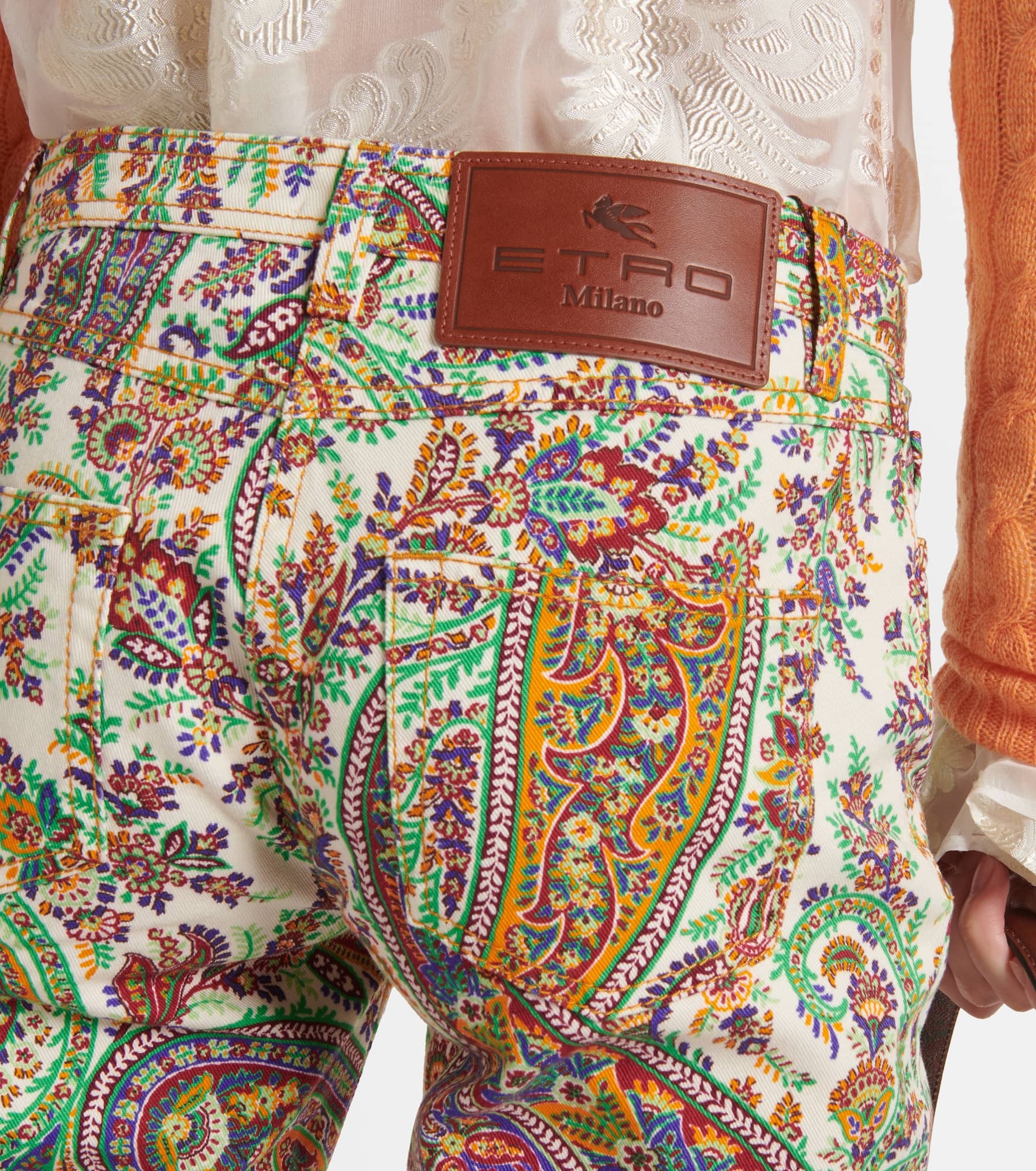 Paisley mid-rise slim jeans - 6