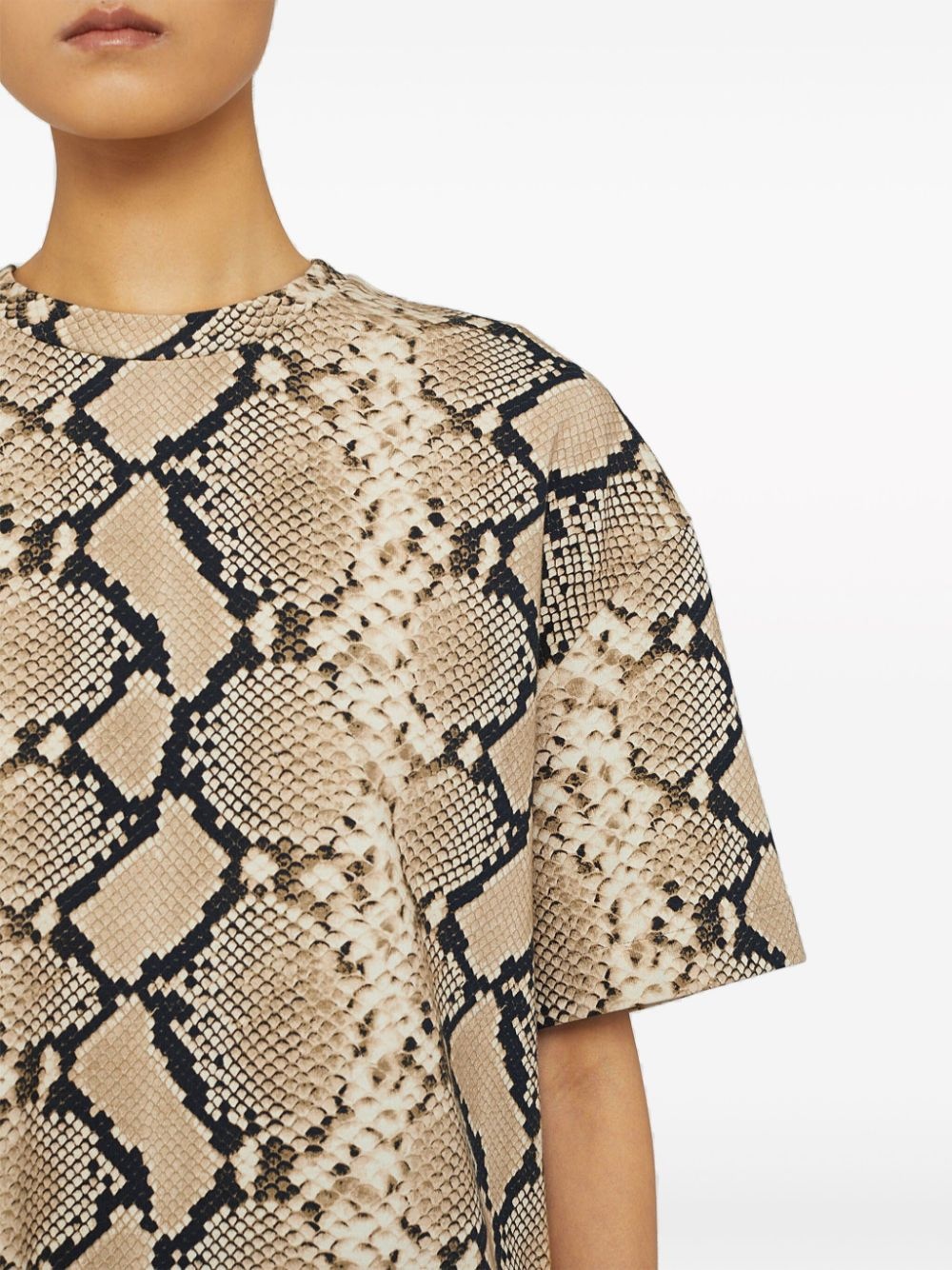 snakeskin-print cotton T-shirt - 4