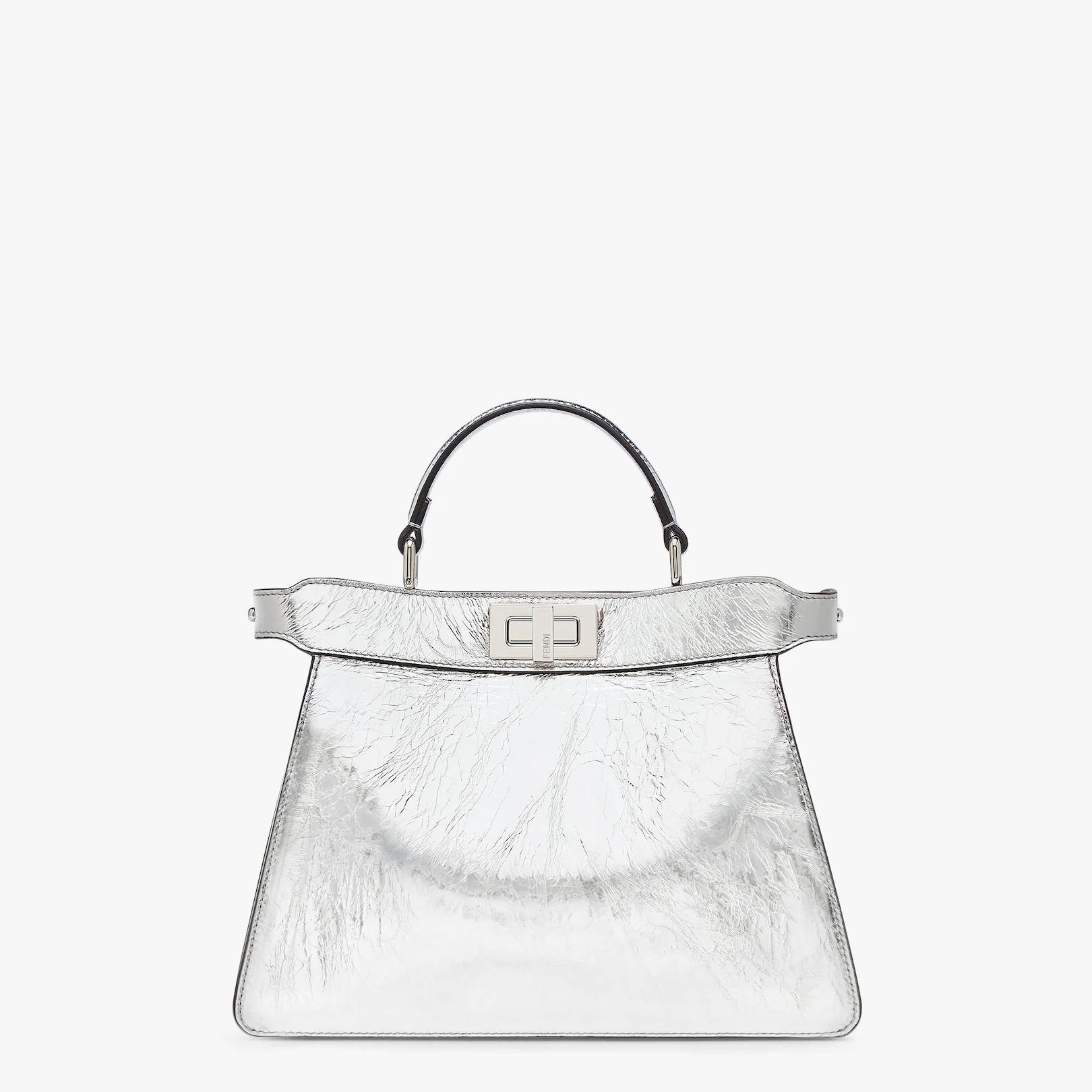 Silver laminated leather bag - 1