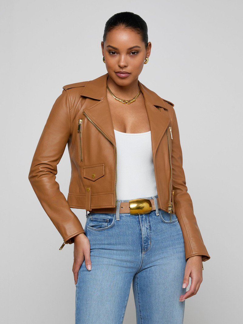 L'AGENCE Blakely Leather Biker Jacket outlook