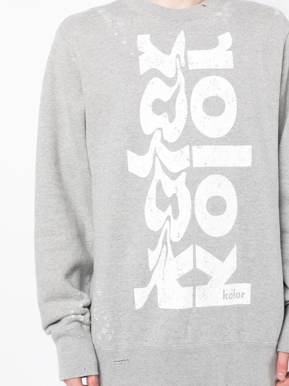 logo-print distressed sweatshirt - 5