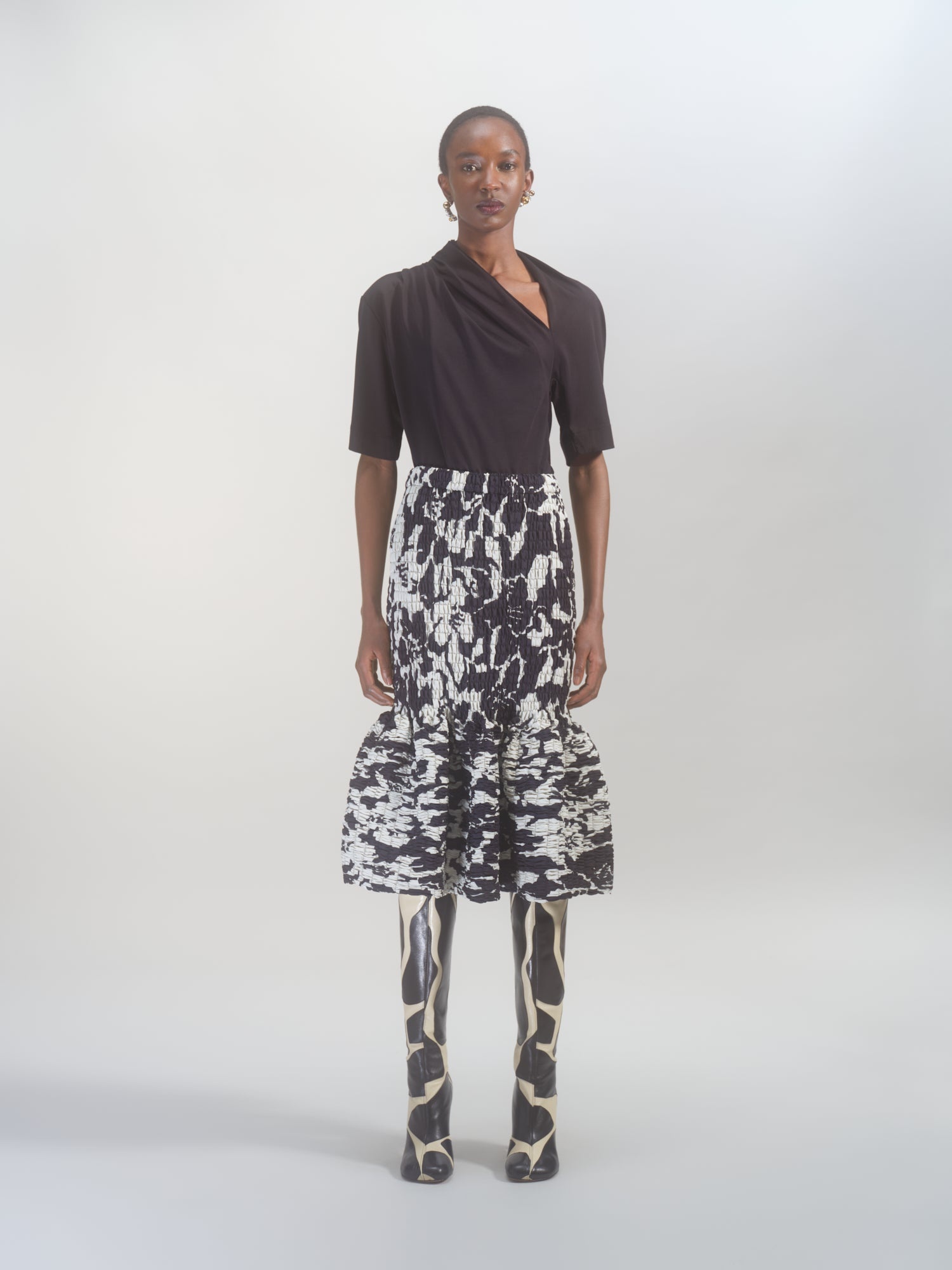 PRINTED SMOCK SKIRT - 5