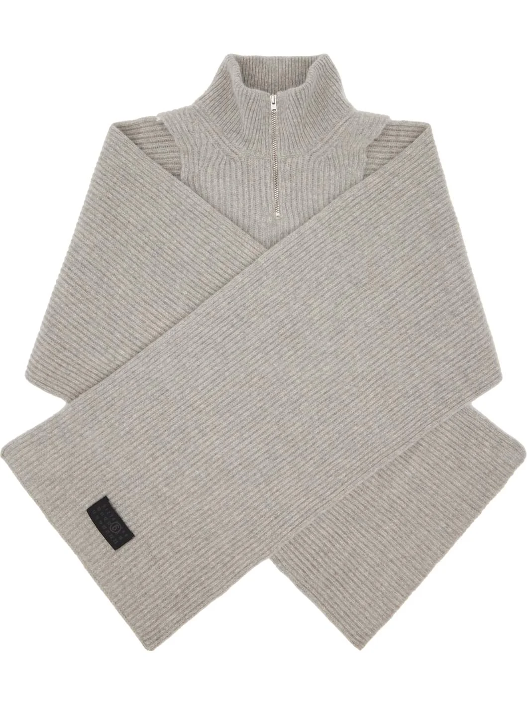 Gray Fisherman Knit Camionneur Scarf - 1