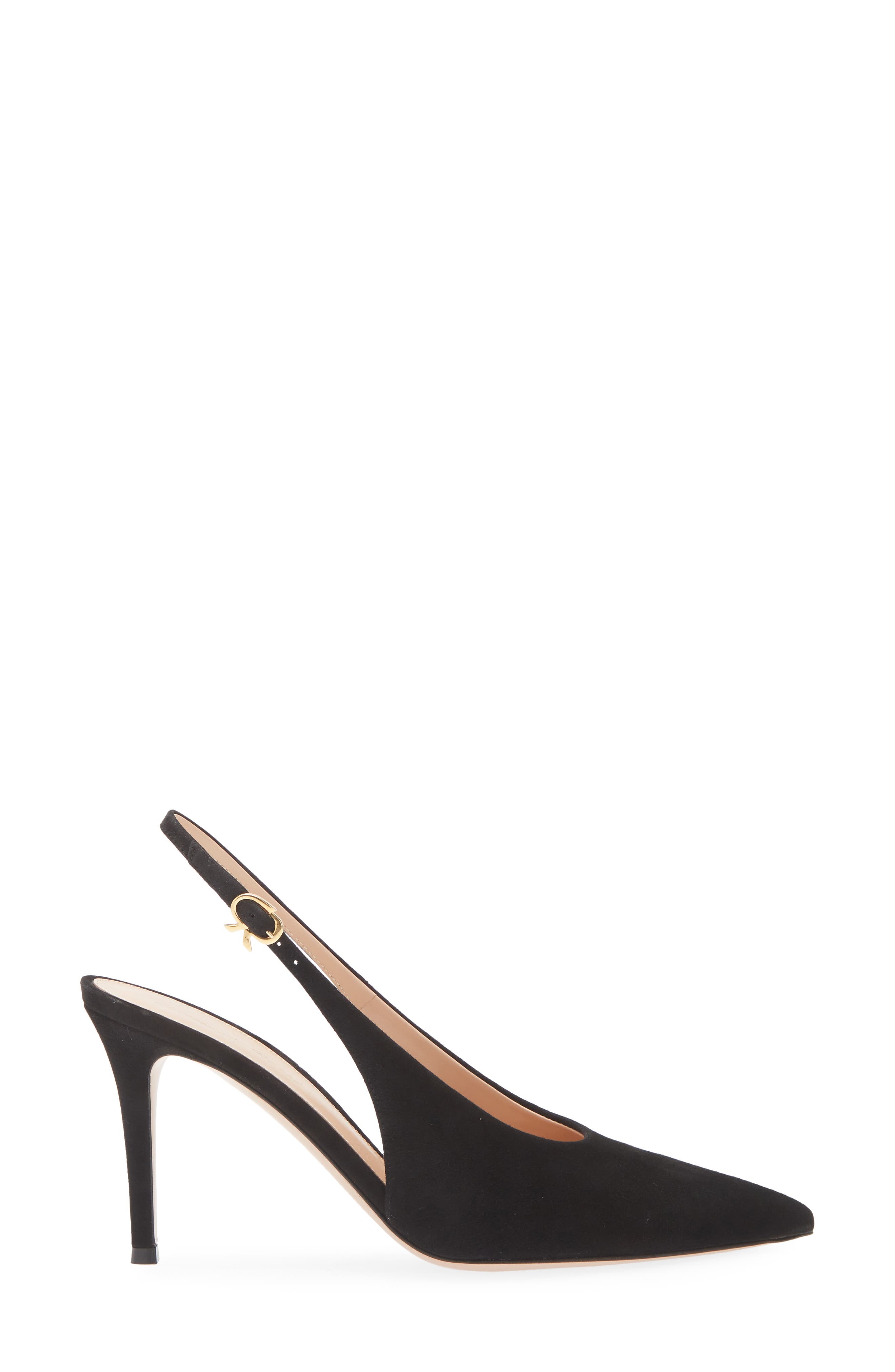 Gianvito Rossi Suede Slingback Pump in Black at Nordstrom - 3