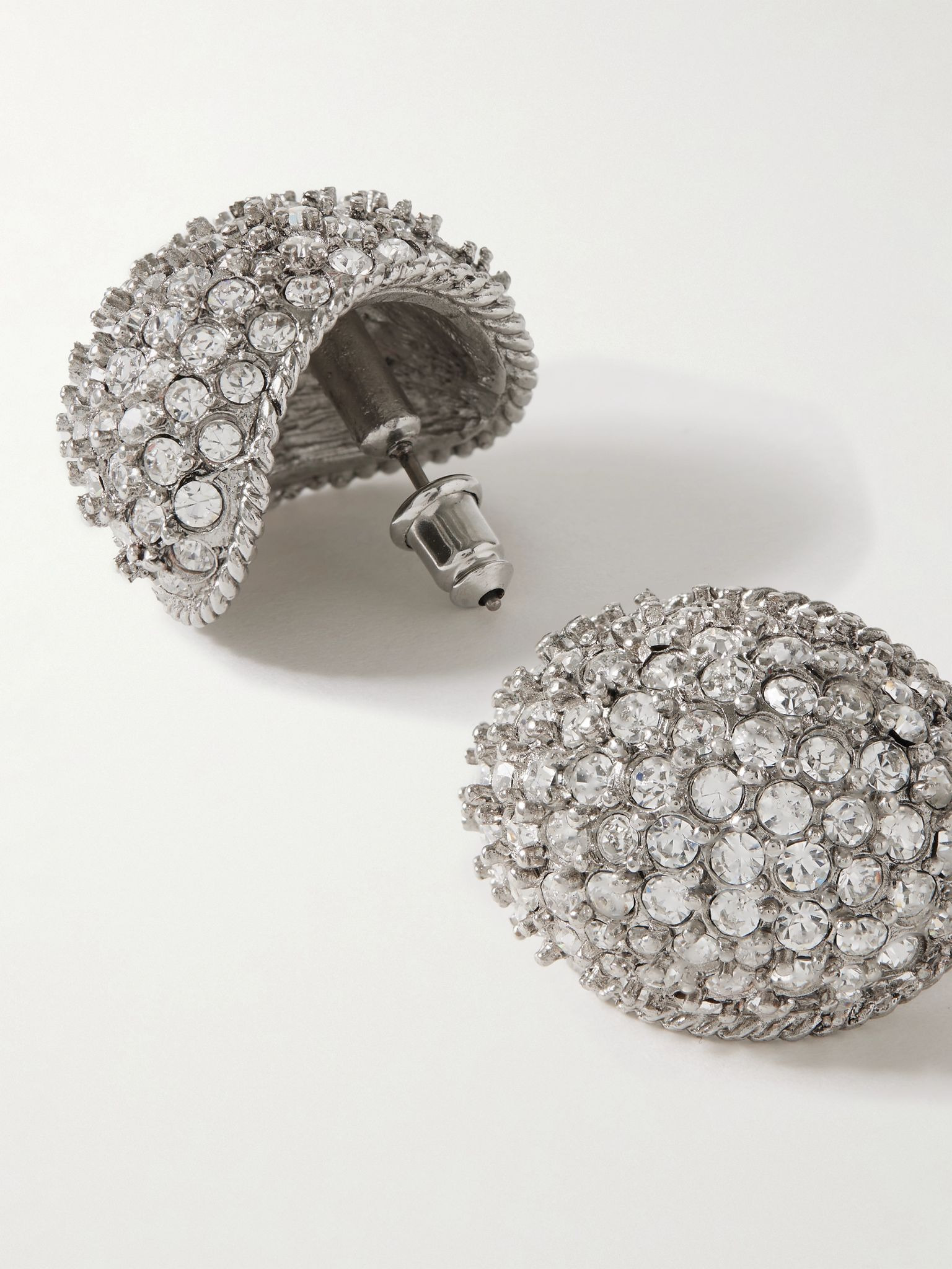Tinsel rhodium-plated crystal earrings Silver - 3