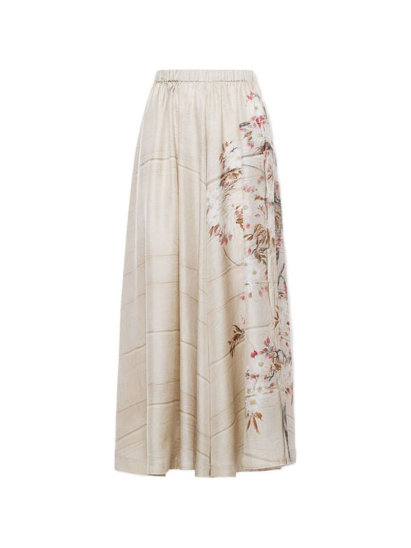 Aloe A-line silk midi skirt 1