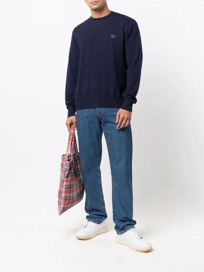 Acne Studios face-patch wool jumper outlook