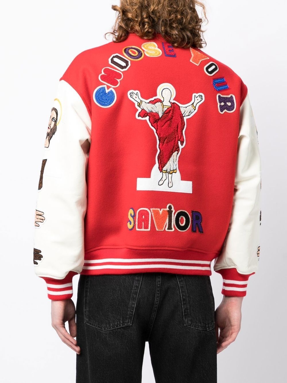 DENIM TEARS EMBROIDERED-PATCH BOMBER JACKET - 5