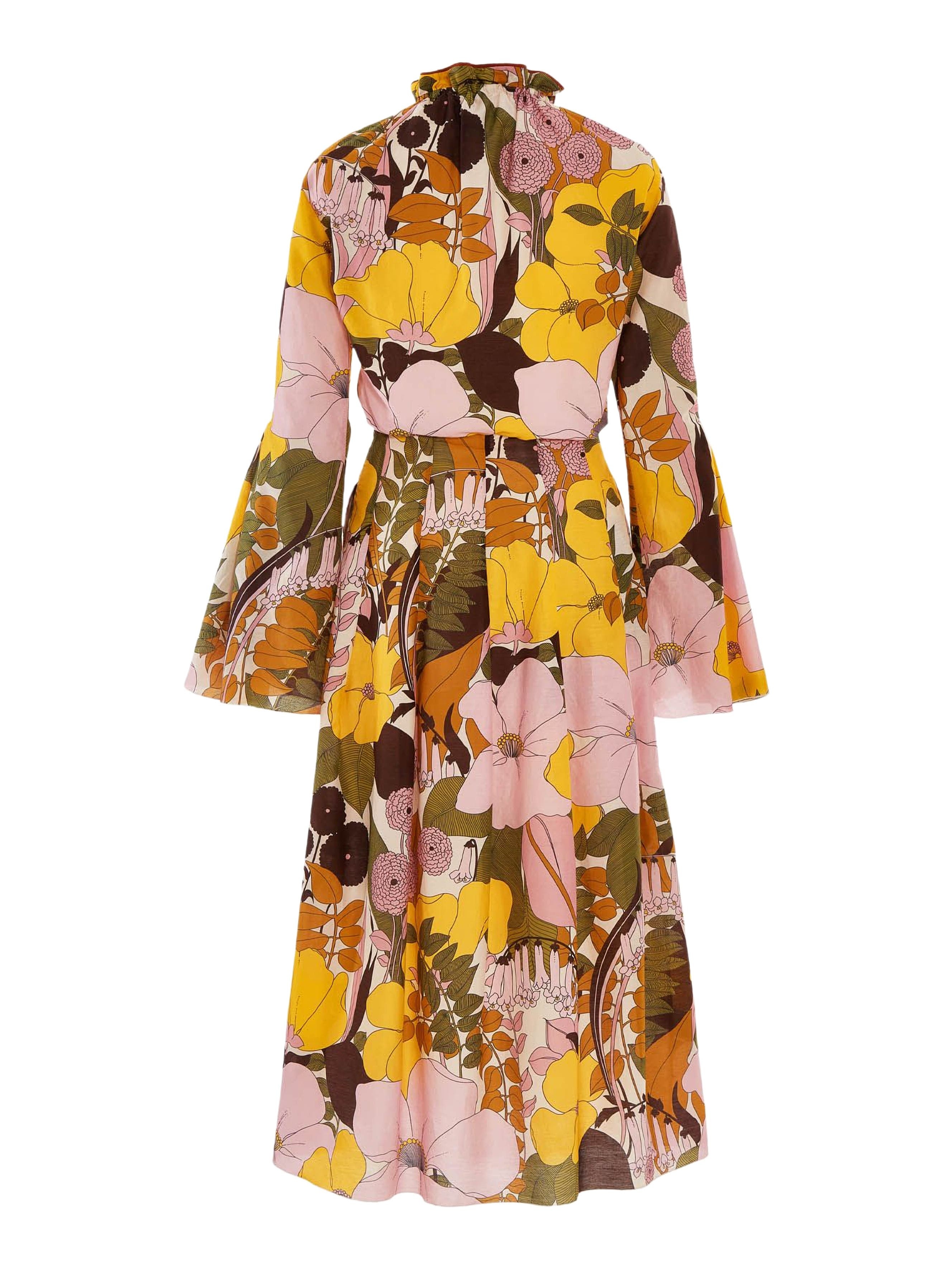 La DoubleJ Casanova Midi Dress Big Flower Rose Pink at Nordstrom - 3