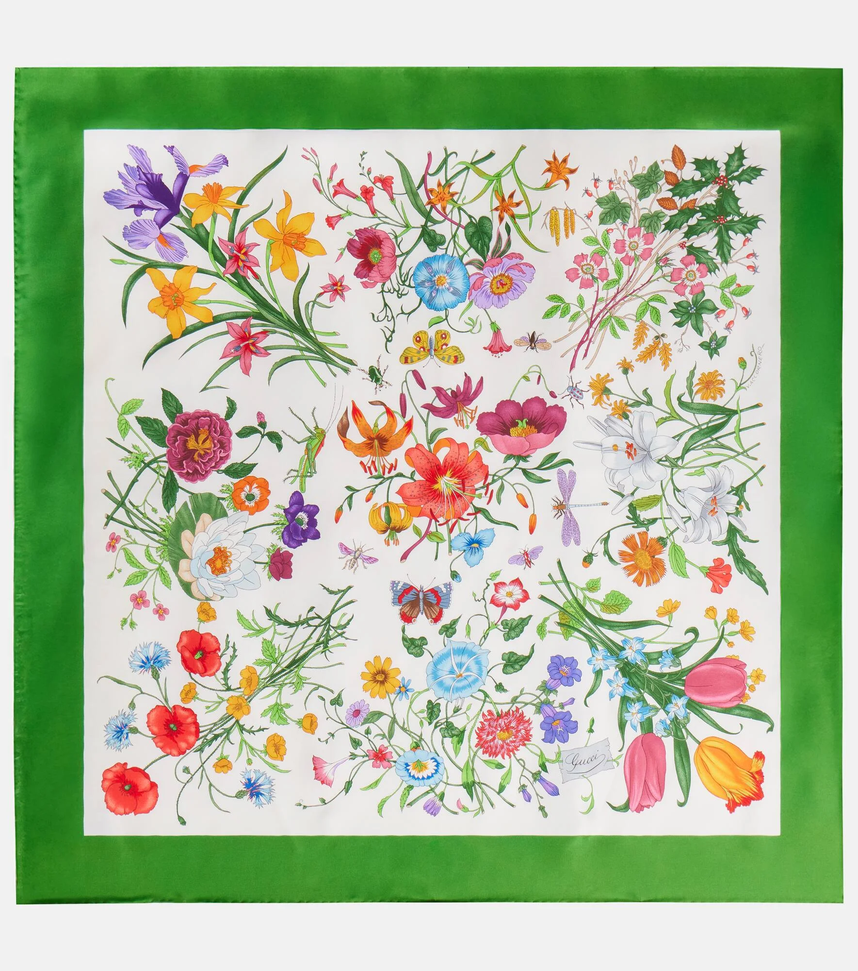 Floral silk scarf - 1