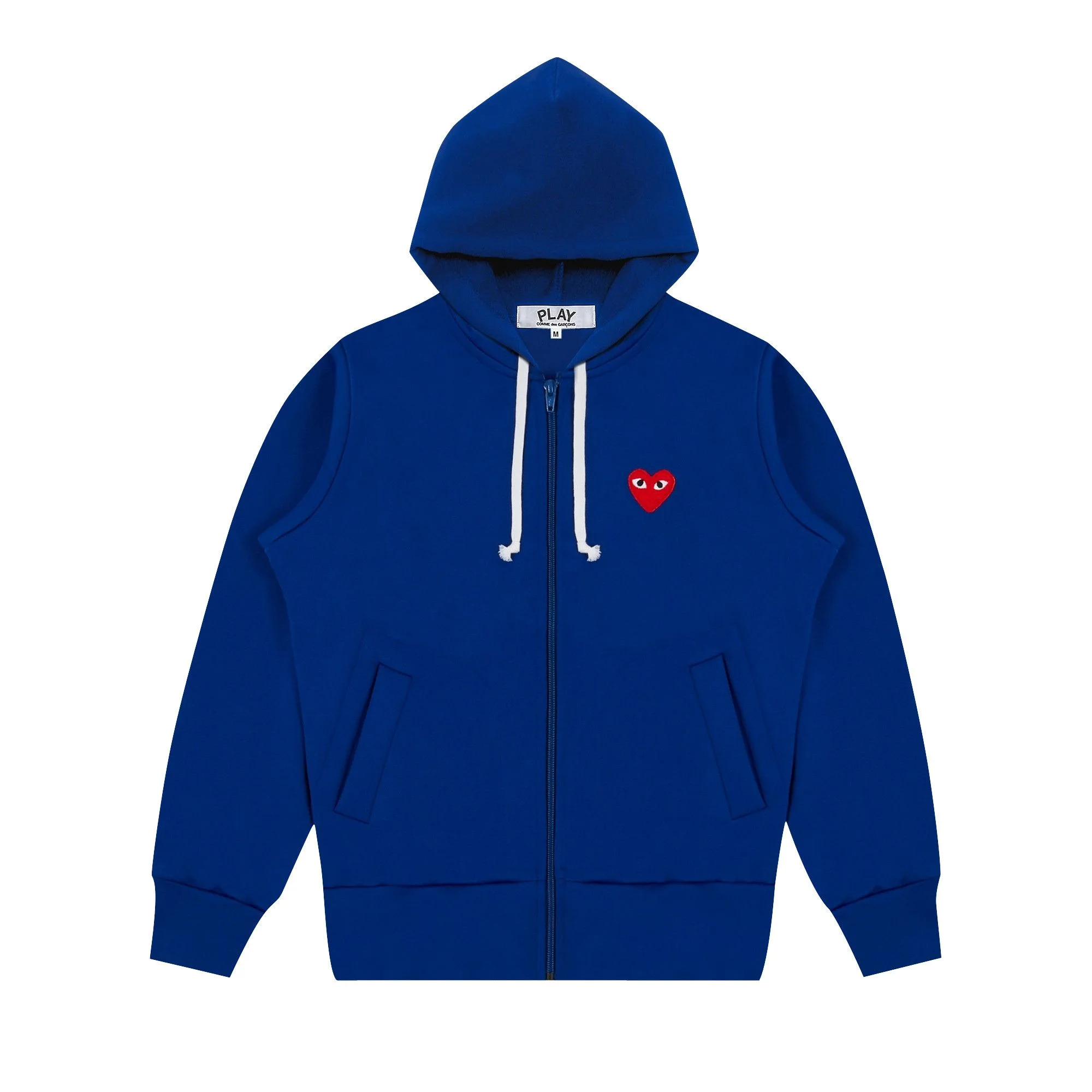 Comme des Garçons Play Zip Up Hoodie With Red Heart 'Blue' - 1