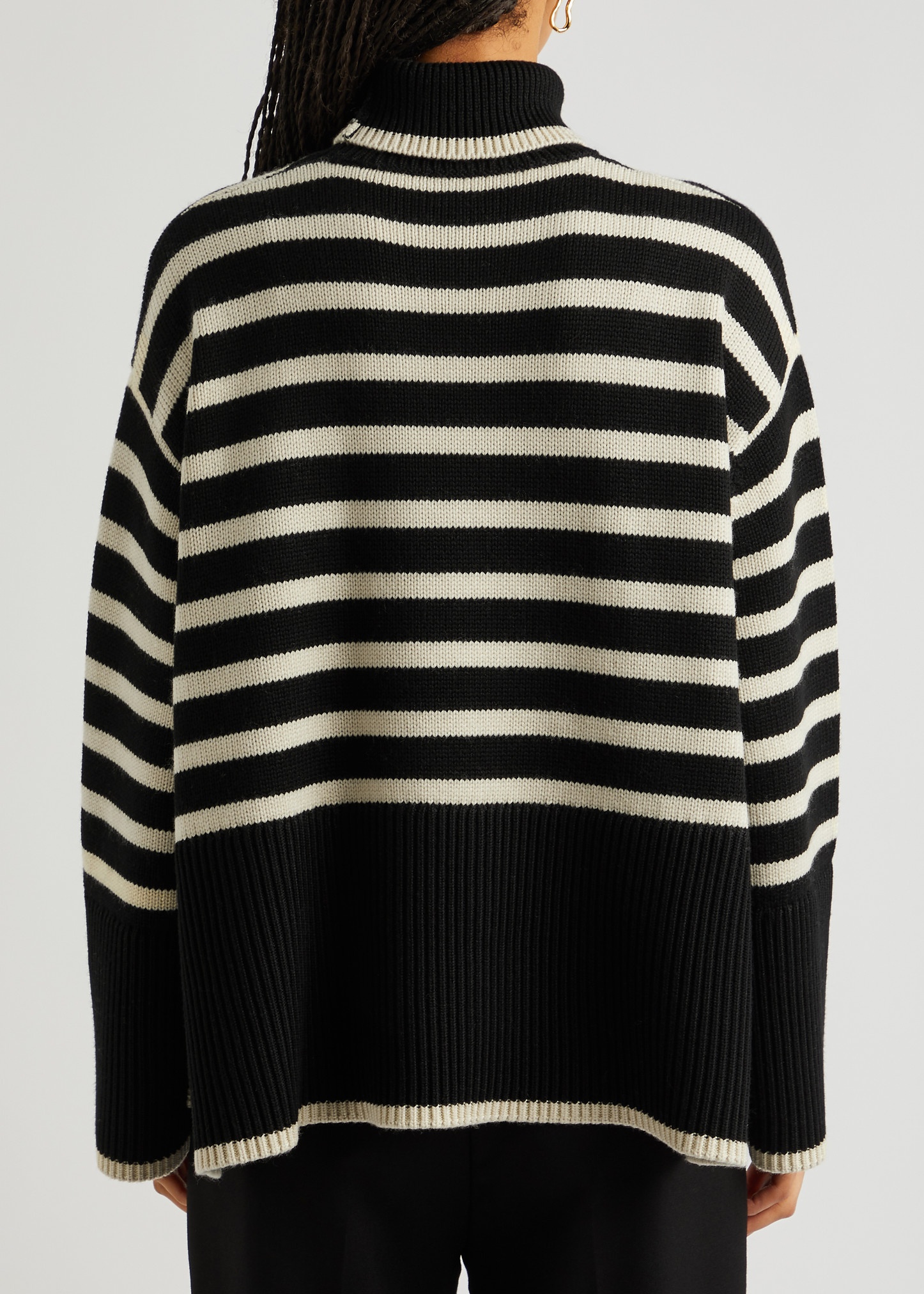 Striped roll-neck wool-blend jumper - 3