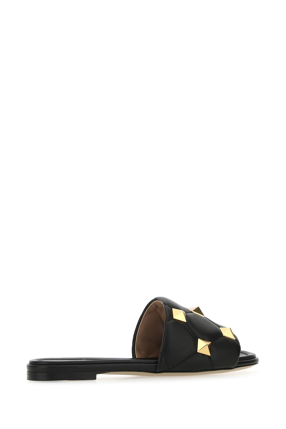 Black nappa leather Roman Stud slippers - 3