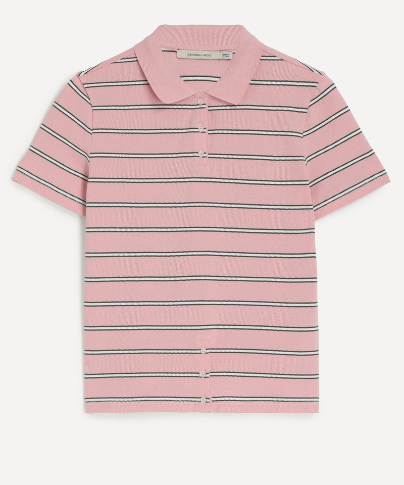 Julieta Pink Striped Polo 1