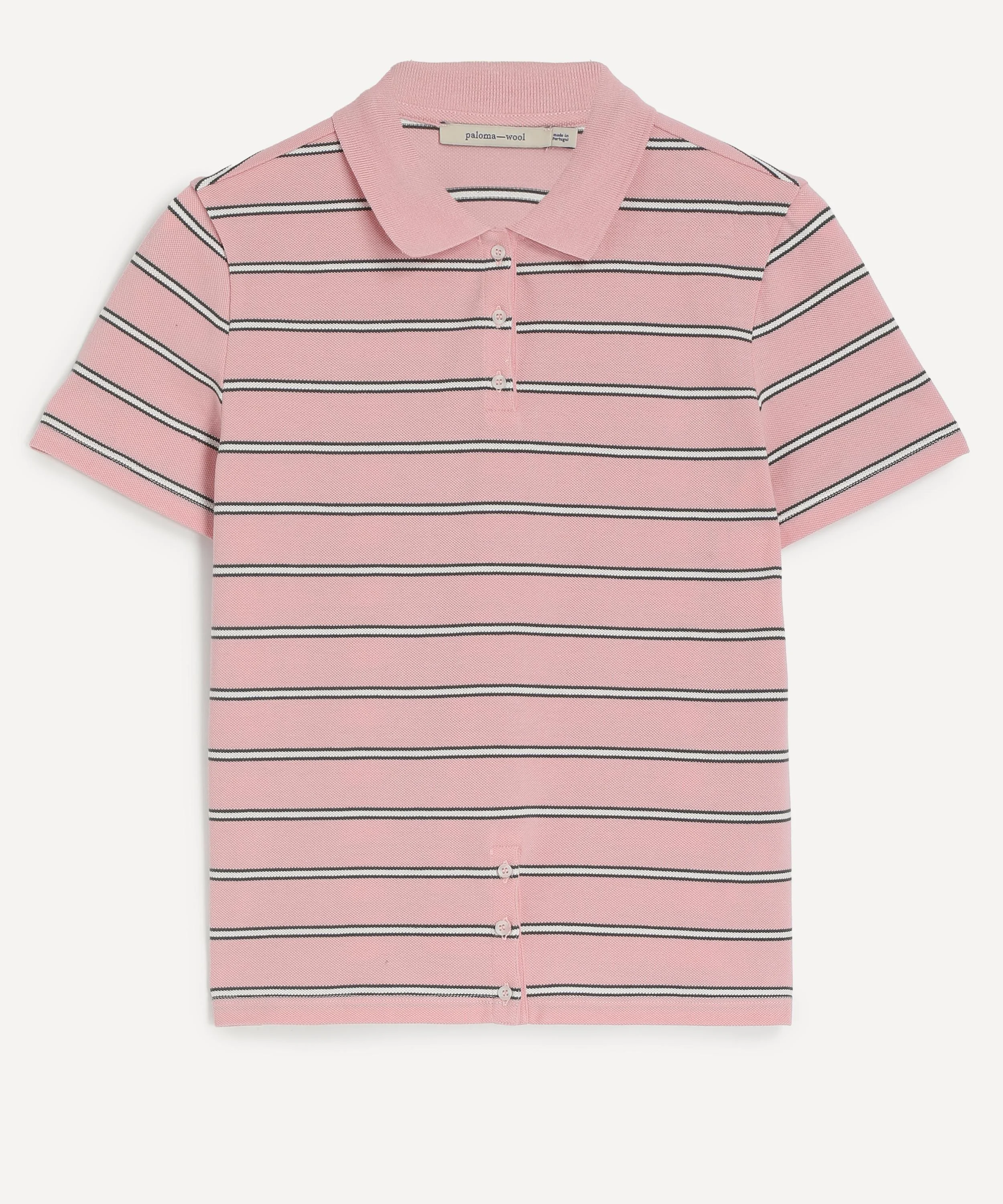Julieta Pink Striped Polo - 1
