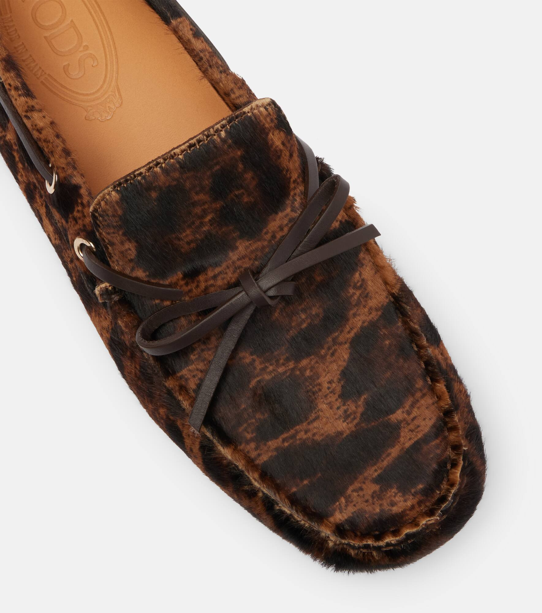 Gomma leopard-print calf hair boat shoes - 5