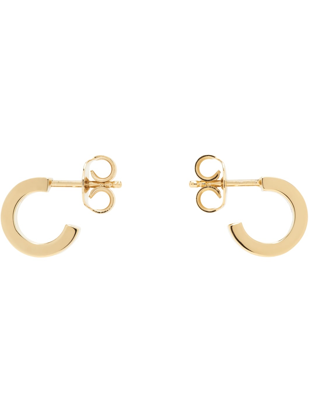 Gold Numeric Minimal Signature Hoop Earrings - 1