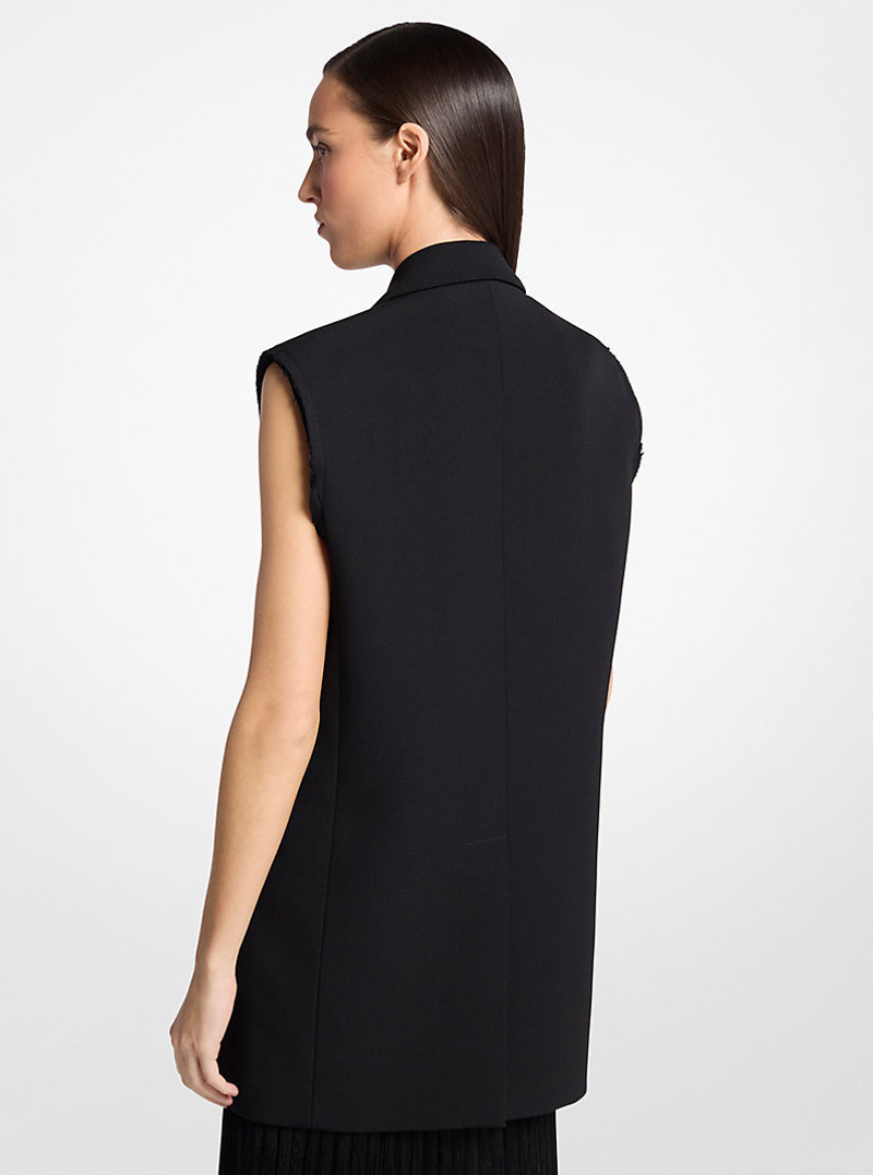 MICHAEL KORS COLLECTION Frayed Wool Gabardine Sleeveless Blazer outlook