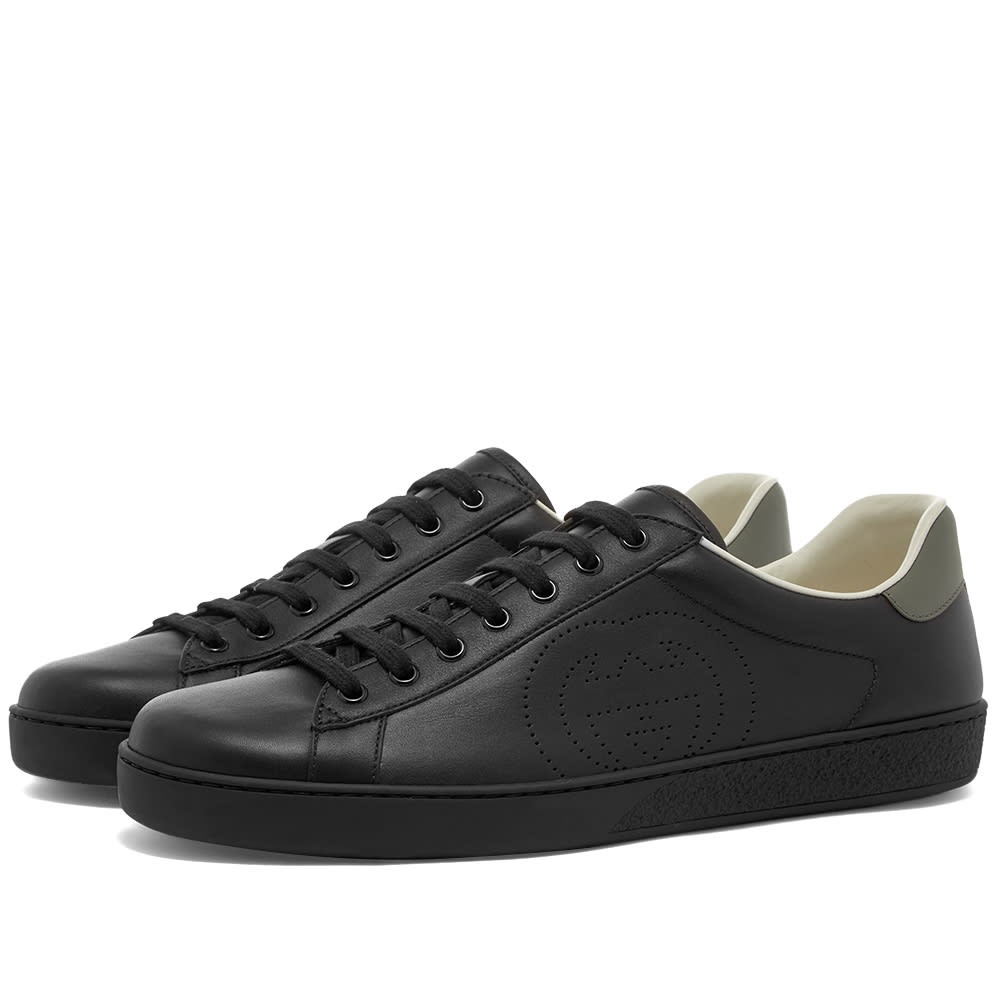 Gucci Perforated GG New Ace Leather Sneaker - 1