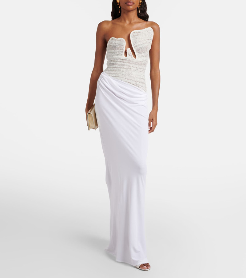 CHRISTOPHER ESBER Salacia ruched lace and jersey gown outlook