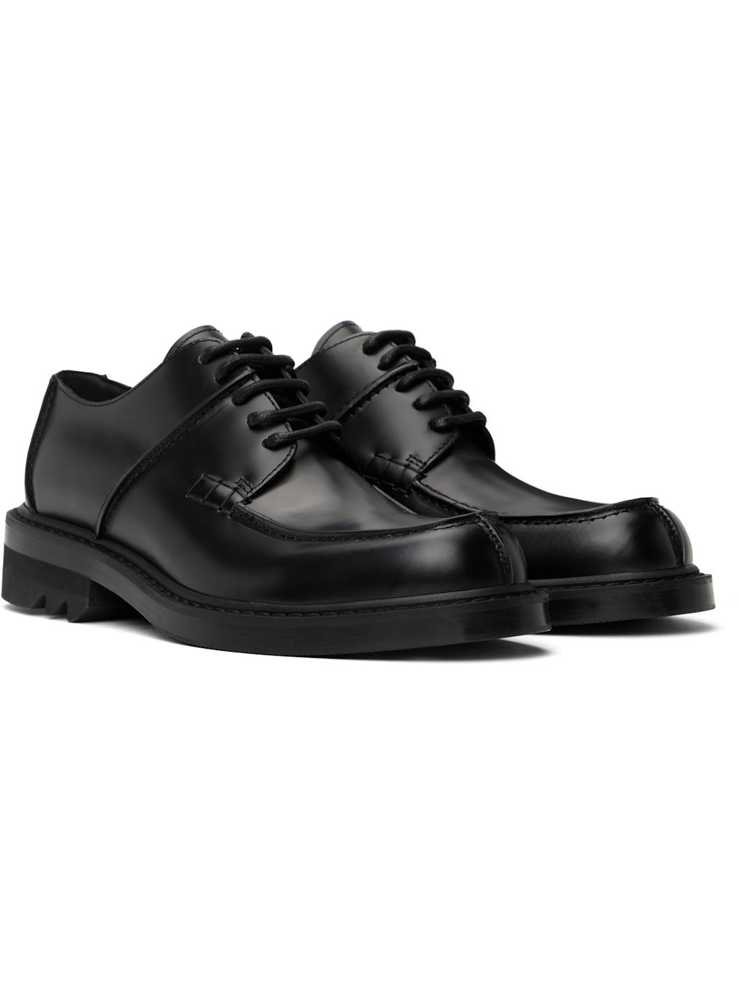 Black Leather Derbys - 4