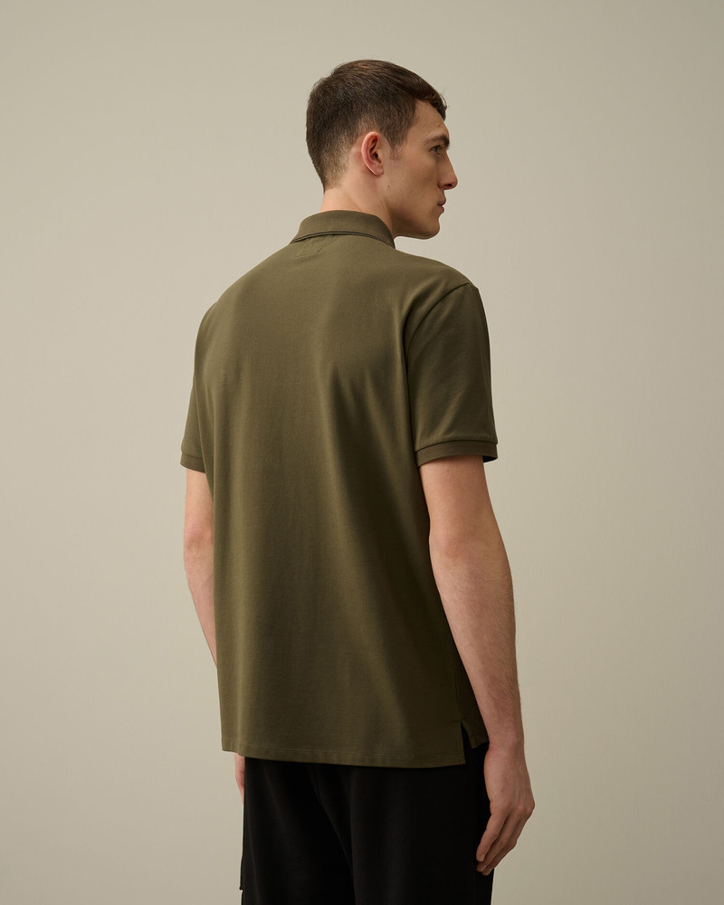 Stretch Piquet Regular Striped Collar Polo Shirt 3