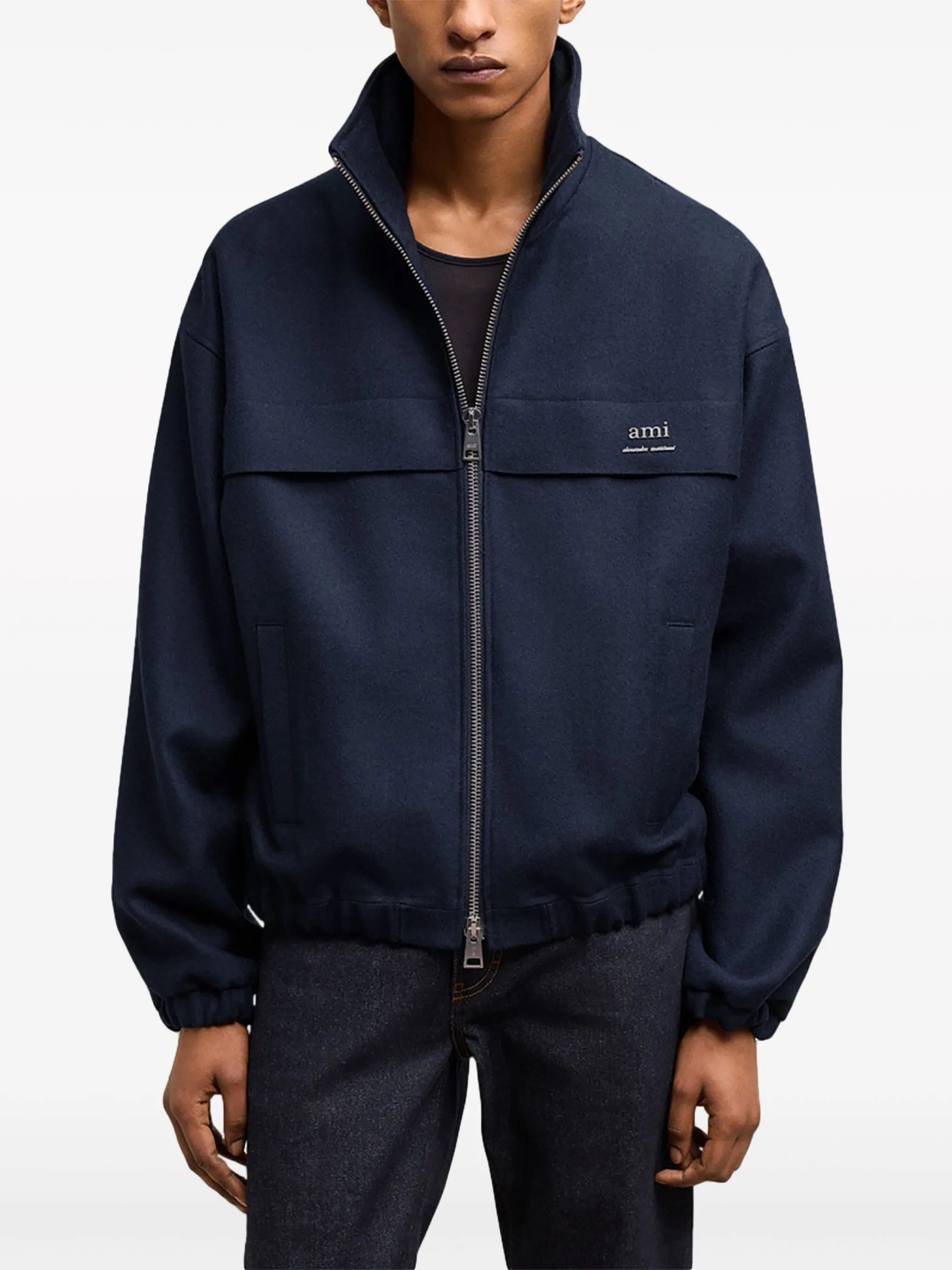 Ami Paris Virgin Wool Hooded Jacket - 2