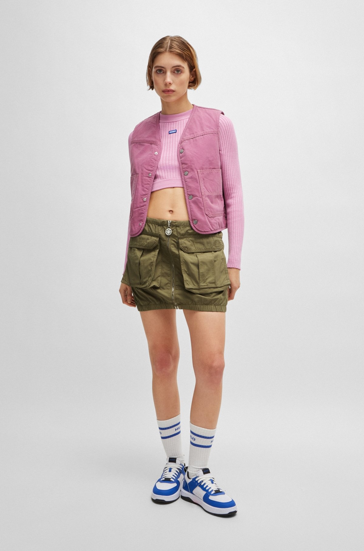COTTON-POPLIN PARACHUTE SKIRT WITH FRONT ZIP - 5
