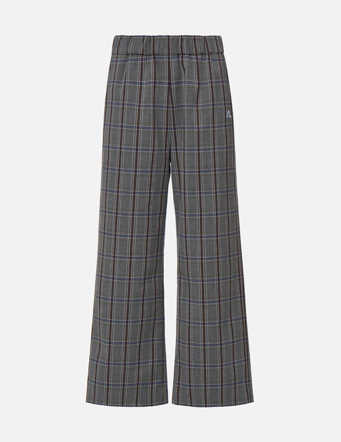 CHECKED WIDE-LEG PANTS - 2