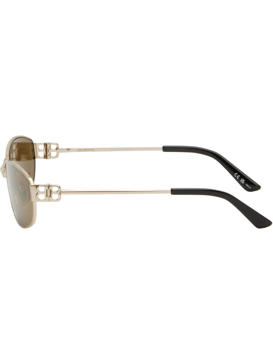 Gold Mercury Rectangular Metal Sunglasses - 3