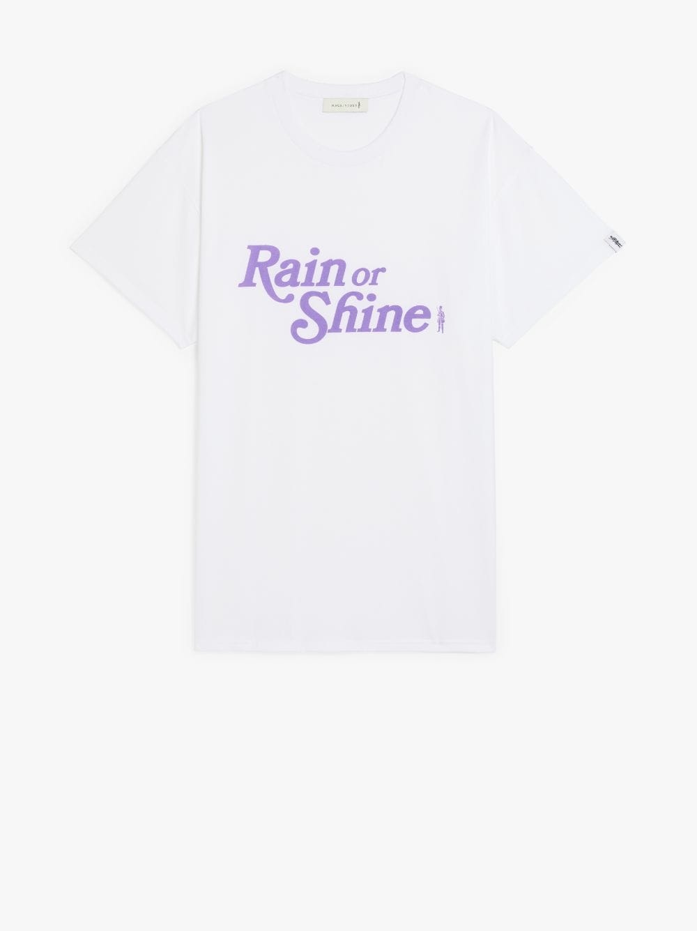 WHITE X PURPLE COTTON RAIN OR SHINE T-SHIRT - 1
