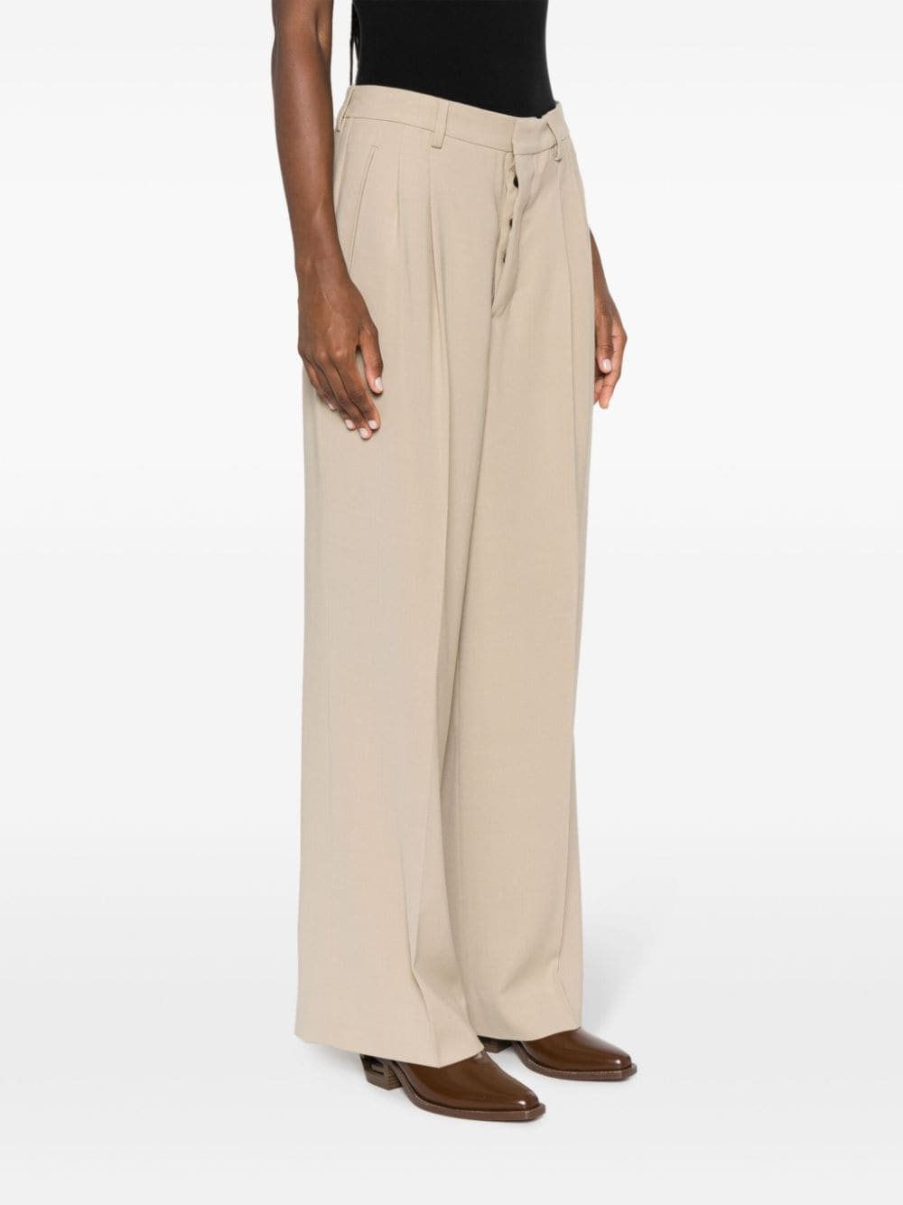 pressed-crease straight-leg trousers - 6