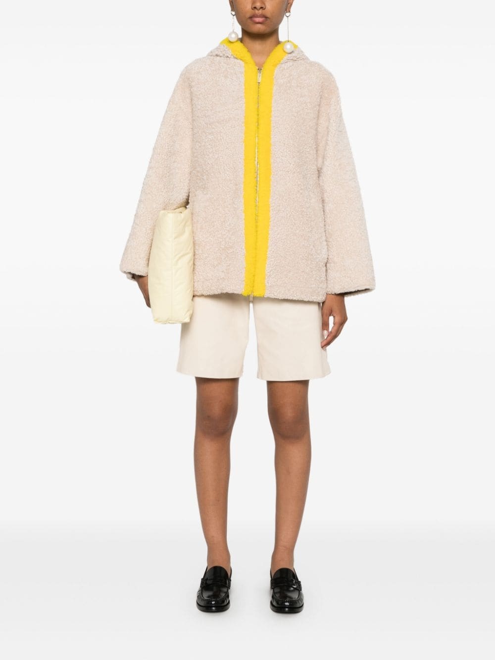 shearling hooded jacket - 2