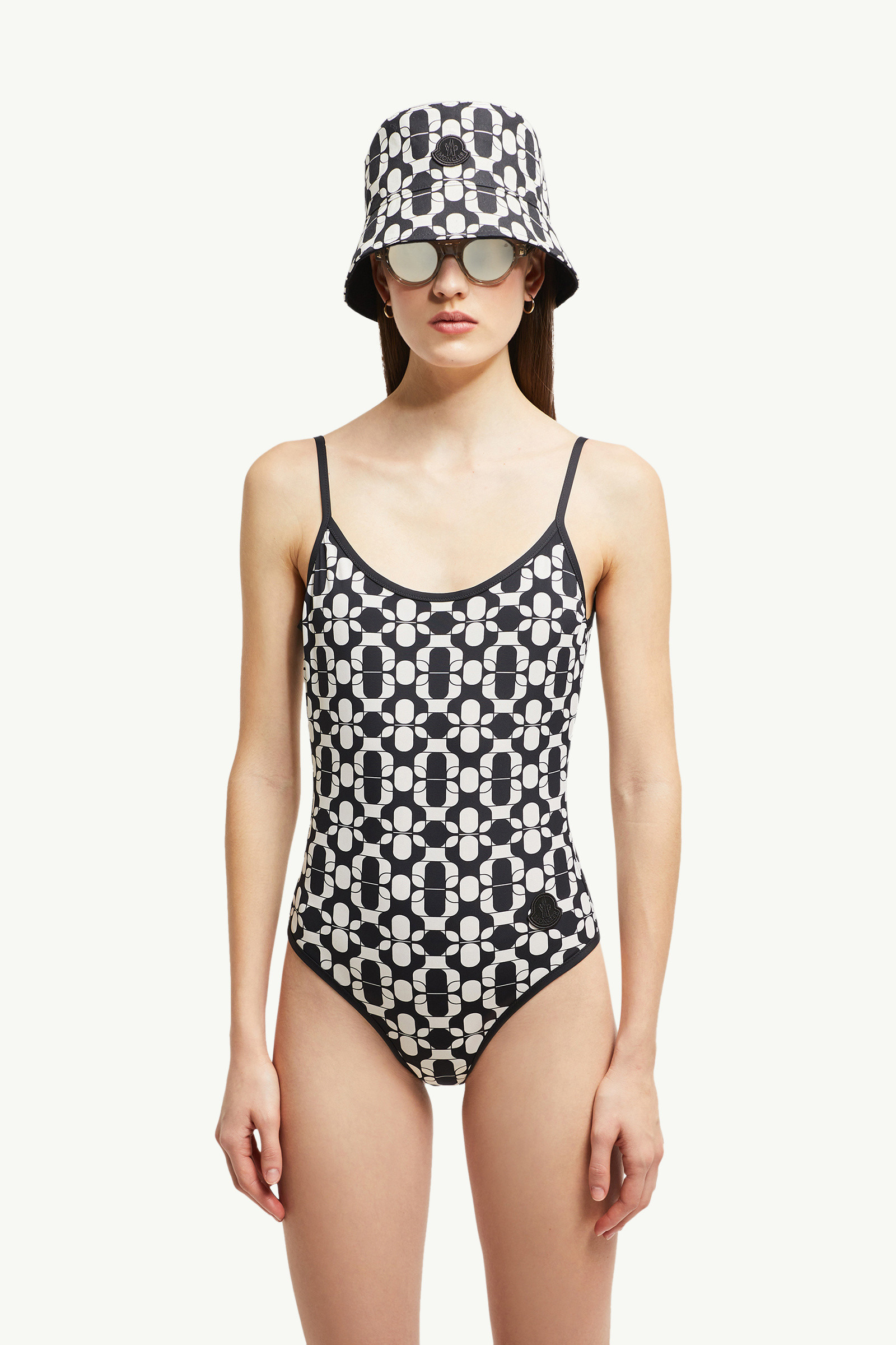 Geometric Print Swimsuit - 1